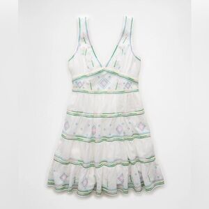 AE V-Neck Embroidered Mini Dress NWT Medium